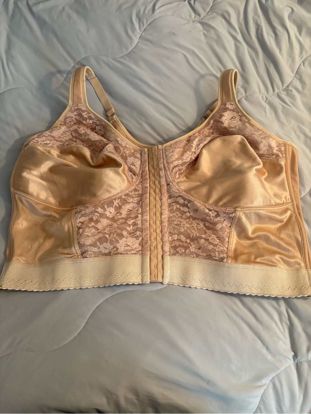 Comfort Choice Easy Enhancer Front Close Wireless Bra 54DD Tan Beige Plus Size